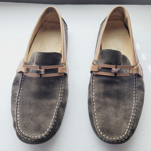 Mercanti Fiorentini Relax Shoes Mens 12 Brown Suede Loafer Driving Moccasin Bit - Picture 1 of 13